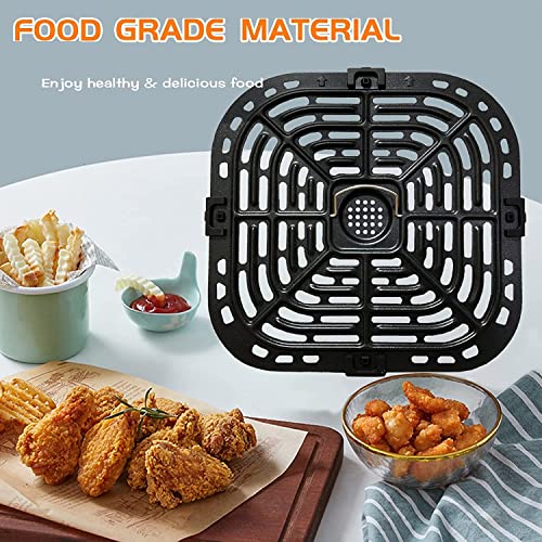 Air Fryer Grill Plate for Instants Vortex Plus 6QT Air Fryers, Upgraded Square Grill Pan Tray Replacement Parts with Rubber Feet for Instants, Non-Stick, Dishwasher Safe - Grill Parts America