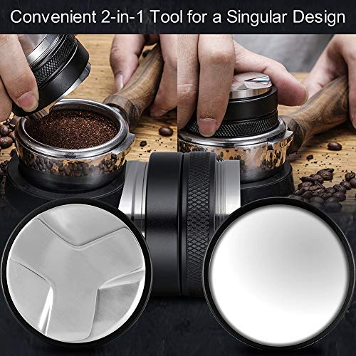 53mm Coffee Distributor & Tamper, MATOW Dual Head Coffee Leveler Fits for 54mm Breville Portafilter, Adjustable Depth- Professional Espresso Hand Tampers - Grill Parts America