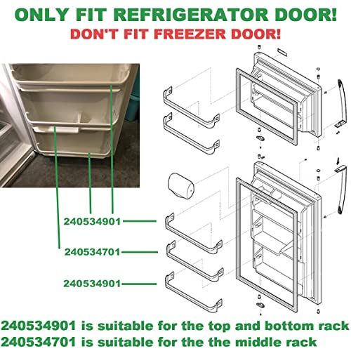 240534901 x2 & 240534701 x1 Refrigerator Door shelf retainer bar Compatible with frigidaire or kenmore Rack Bar Rail, Replaces PS734936 AP3214631 948952 AP3214630 PS734935 948954 AH734935 EA734935 - Grill Parts America