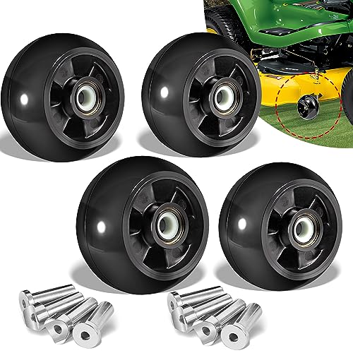 4 Pack AM125172 Plastic Deck Gauge Wheel Kit for John Deere 48", 54", 60", 62“, 72" Deck Lawn Tractor Mowers Wheel Kit, AM124706, 210-300 - Grill Parts America