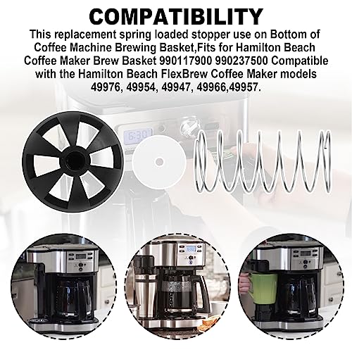 Coffee Machine Brewing Basket Bottom spring loaded stopper kits Fits for Hamilton Beach CoffeeMaker Brew Basket 990117900 990237500 - Grill Parts America