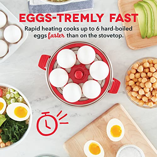 DASH Rapid Egg Cooker: 6 Egg Capacity Electric Egg Cooker for Hard Boiled Eggs, Poached Eggs, Scrambled Eggs, or Omelets with Auto Shut Off Feature - Red - Kitchen Parts America