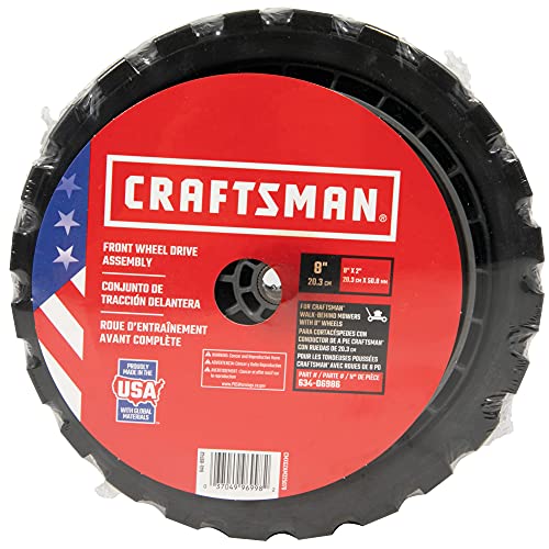 Craftsman (CMXGZAM325070 Wheel for Walk-Behind Mowers-8-Inch Fits Various Models, 8-Inch FWD, Black - Grill Parts America