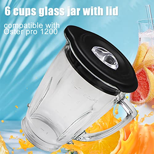 6-Cup Replacement Blender Glass Jar Compatible with Oster Pro 1200,Blender Replacement Parts - Kitchen Parts America