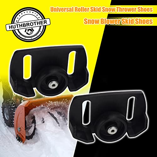 Huthbrother Universal Roller Skid Snow Thrower Shoes | 490-241-0038 Snow Blower Skid Shoes W/Hardware, for Craftsman, MTD, Cub C-adet, Fits Most 2-Stage and 3-Stage Snow Thrower Snowblowers - Grill Parts America