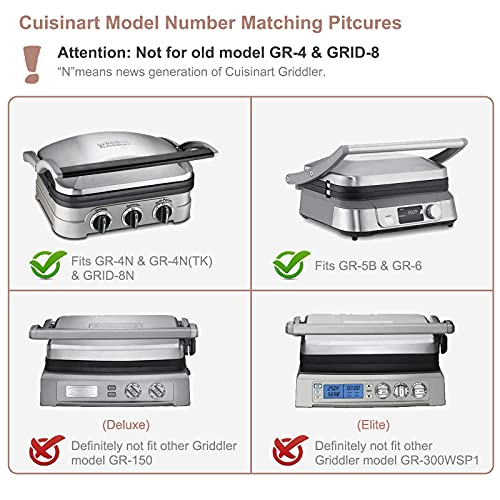 Waffle Plates for Cuisinart Griddler GR-4NP1 5-in-1,Griddler For Cuisinart Waffle Plates, Fit For Cuisinart Griddler Waffle Plates, Nonstick coating baking waffle plates,2 pcs - Grill Parts America