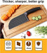 YukaBa Crinkle Potato Cutter 2.9" x 11.8" Stainless Steel Waves French Fries Slicer Handheld Chipper Chopper, Vegetable Salad Chopping Knife Home Kitchen Wavy Blade Cutting Tool, Black - Kitchen Parts America