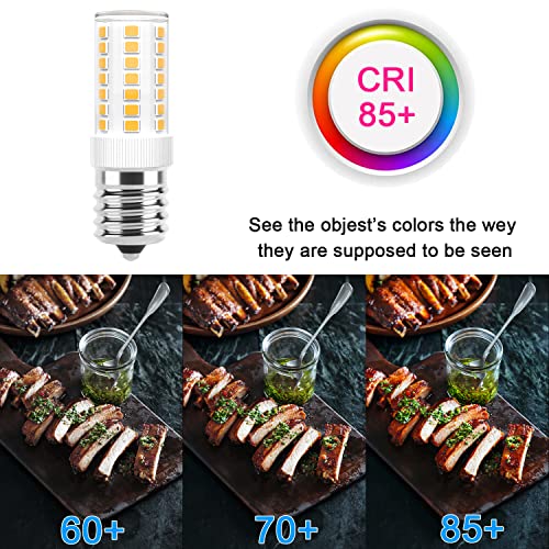 E17 LED Bulbs Dimmable 5W Microwave Over Stove Bulb 125V 40W Incandescent Equivalent, Warm White 3000K, Fit for Whirlpool Maytag GE Kenmore LG Microwaves, Replaces 8206232A 1890433 AP4512653, 2 Pack - Grill Parts America