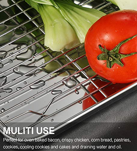 Stainless Steel Baking Sheet Tray Cooling Rack with Silicone Baking Mat Set - Kitchen Parts America