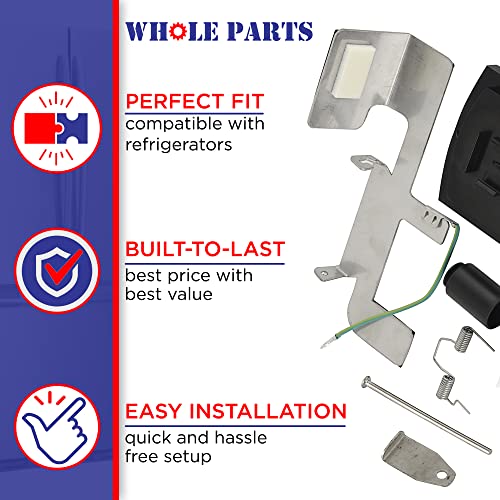 Whole Parts Refrigerator Ice Dispenser Door Kit Part # 8201756 - Replacement & Compatible w/Some Whirlpool Refrigerators - Broken Tab Ice Door Kit - Replaces AAP4453798, PS4218879 - 2 Yr Warranty - Grill Parts America