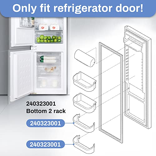 UPGRADE 2 Pack 240323001 Refrigerator Door Bin Shelf Compatible with Frigidaire & Kenmore Parts, Replace AP2115741, AH429724, EA429724, PS429724, 240323007, Only Fit Bottom Shelves - Grill Parts America