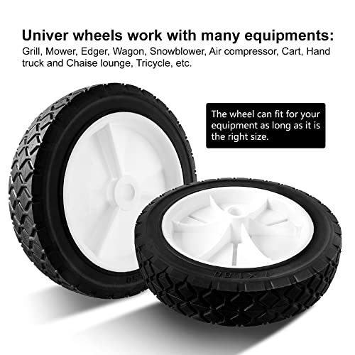 7 Inch Wheels Replaces for Oregon 72-107, 2 Pack Universal Wheels Tires Compatible with Craftsman JD Lawnmower Edger, BBQ Grills, Radio Flyer Wagon, Hand Truck, Utility Cart, Snowblower - Grill Parts America