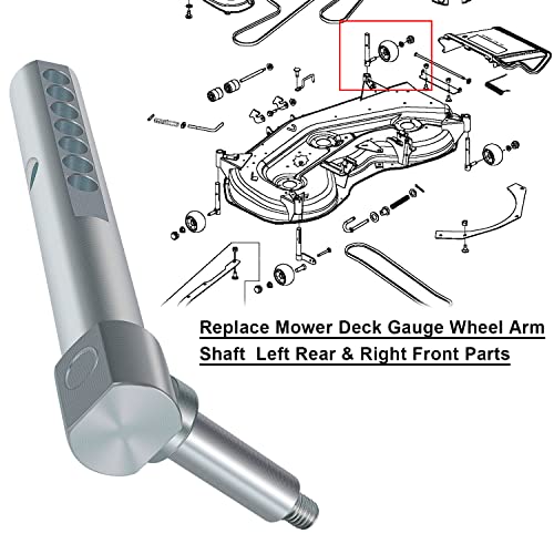 Hihitomorrow Mower Deck Gauge Wheel Arm Shaft Left Rear & Right Front Parts AM131288 for John Deere Mower Lawn & Garden Tractors GX345 GX355 4010 4210 GT225 GT235 X465 X575 - Grill Parts America