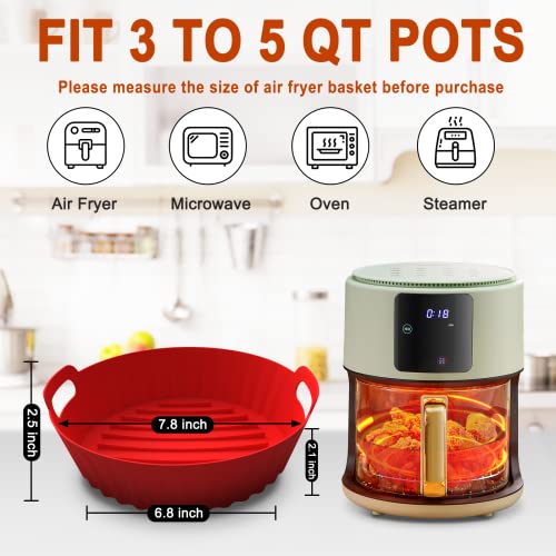 Seropy Silicone Air Fryer Liners Reusable Airfryer Liners 2 Pack 3-5 QT Silicone Pot 7.7 Inch, Air Fryer Basket Round Silicone Mat Oven Baking Tray Replace Parchment Paper for Air Fryer Accessories - Grill Parts America