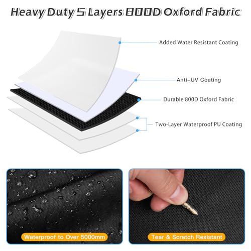 WardWolf Snow Blower Cover Waterproof Heavy Duty, Upgraded 800D Snow Thrower Cover , Fit Most Single Stage or 2 Stage SnowBlower Cover for Outside, Windproof, Sunproof, Black - Grill Parts America