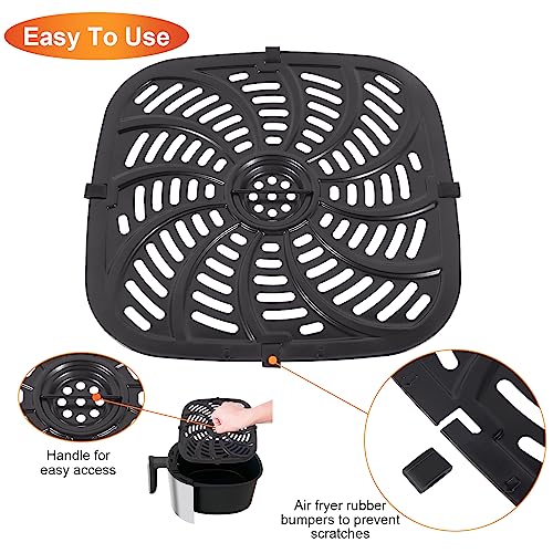 Upgraded Air Fryer Replacement Grill Pan for Chefman 8 QT, Nonstick Air Fryer Plates with Rubber Bumpers, Air Fryer Accessories Replacement Tray, Dishwasher Safe - Grill Parts America