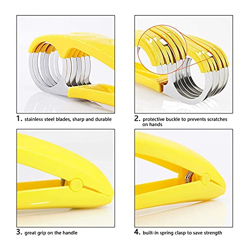 Beille 2pk Quick Banana Fruit Slicer Chopper Stainless Steel Blades - Kitchen Parts America