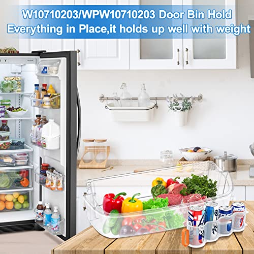 UPGRADED WPW10710203 Refrigerator Door Bin Shelf Replacement, Compatible with Whirlpool Kenmore Refrigerator Door Shelf Parts W10710203, W10451871, W10463668, AP6023888, PS11757236 with Soda Organizer - Grill Parts America