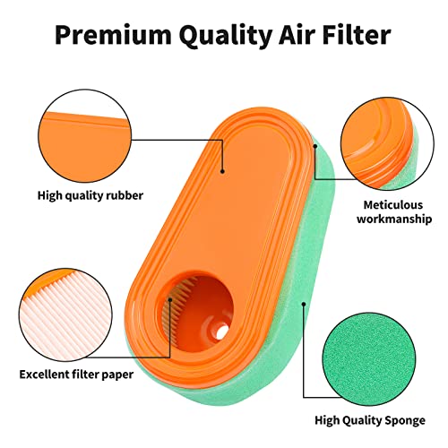 KLWZH 795066 Air Filter Cartridge 796254 Pre Filter for 5419 5419K 775EX 800E 825E 850 850E 875EX 950E DOV 700 111P02 7.75hp 8.50-8.75HP Engines Troy Bilt TB360 Lawn Mower Air Filter - Grill Parts America