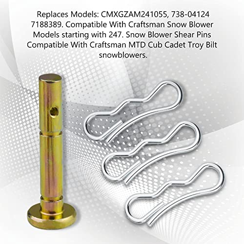 CMXGZAM241055 Snow Blower Shear Pins for Craftsman MTD Craftsman Cub Cadet Troy Bilt snowblowers. (20 Pack) - Grill Parts America