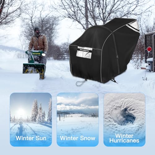 NEVERLAND Snow Blower Cover, Waterproof Heavy Duty Snowblower Cover, UV Protection, Snow Blower Accessories Snow Thrower Cover Universal Size Fit 62''L x 33"W x 52"H - Grill Parts America