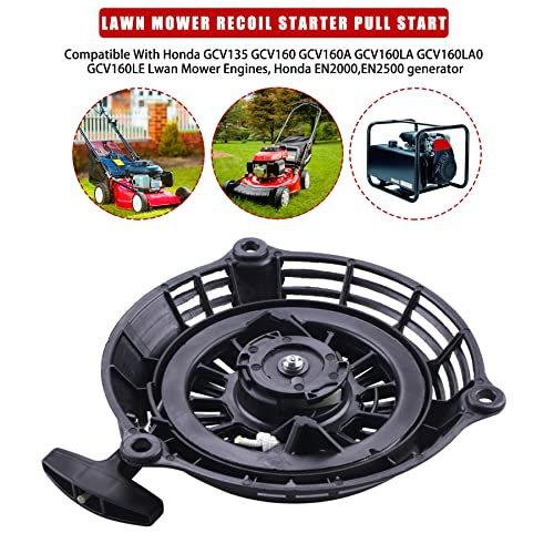 Gashwer Lawn Mower Recoil Starter Pull Start Compatible with Honda GC 130/160 GCV 130/160 4hp 5hp 6hp 6.5hp EN2000 Hru19 GC135 GC160 Parts Generator Engine Motor Replace 28400-Zl8-023ZA Black - Grill Parts America