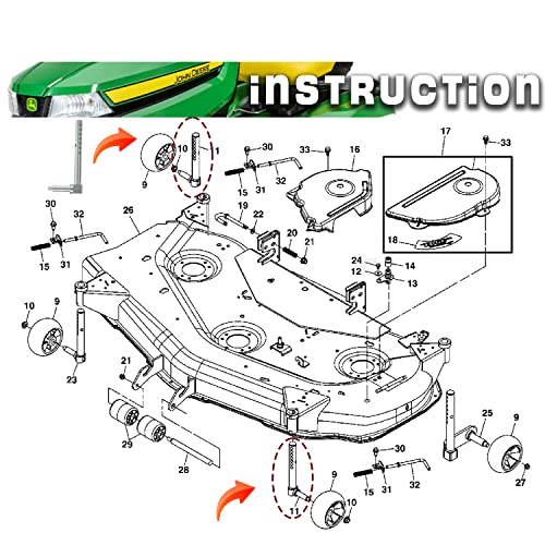 Camoo AM136328 Right Rear or Left Front Lawn Mower Deck Gauge Wheel Arms for John Deere X300 X320 X500 X324 X340 X360 X500 X520 X530 X534 X540 - Grill Parts America