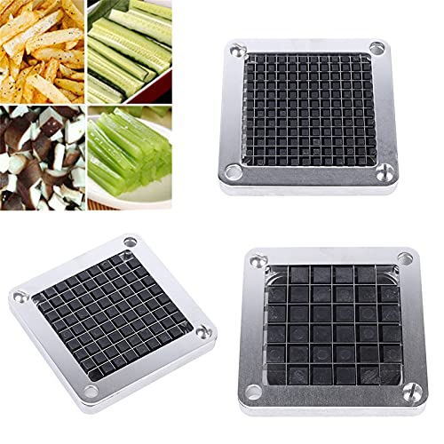 DENESTUS 3pcs French Fries Machine Blade,Replacement Chopper Blade, 440C Stainless Steel Blade for Commercial Vegetable Dicer Fruit Cutter, Interchangeable Blade&Pusher Block Set(1/4"+3/8"+1/2") - Kitchen Parts America