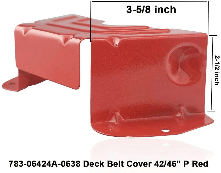 XINKE Lawn Mower Parts 783-06424A-0638 42" 46" Deck Spindle Pulley Belt Guard Cover Compatible with MTD &Troy-Bilt & Craftsman Lawn Mower - 2 Pack (Red) - Grill Parts America