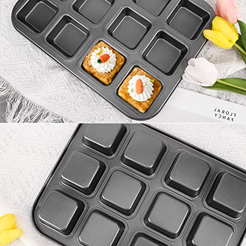 Beasea Brownie Baking Pan, 2 Set 12 Square Cavity - Kitchen Parts America