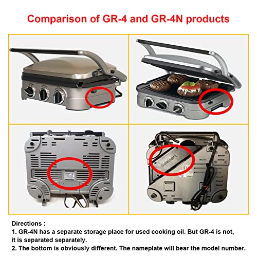 Waffle Plates Only for Cuisinart Griddler GR-4N, GR-5B, GR-6 and GRID-8N Series, Nonstick Coating Baking Waffle Plates by Gvode - Grill Parts America