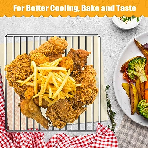 Air Fryer Rack for Ninja Foodi 10 in 1 SP101 Digital Air Fryer Countertop Oven, 13.4''*13.4'' Stainless Steel Air Fryer Accessories Roasting Steamer Grill Racks Baking Tray，Dishwasher safe - Grill Parts America