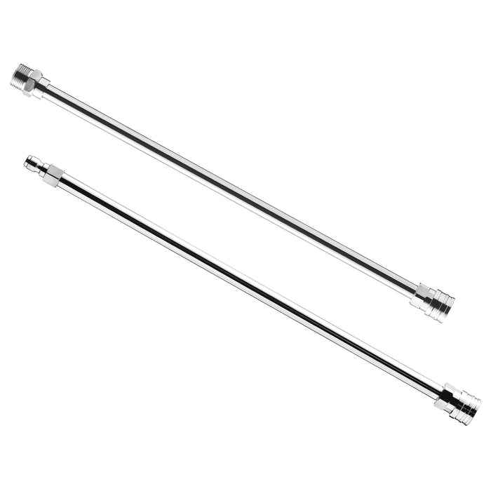 PWACCS Pressure Washer Wand Extension Kit — Dual Stainless Steel Power Washer Lance for Pressure Washing Accessories — M22 to 1/4" Quick Connect — 17 Inch Both - Grill Parts America