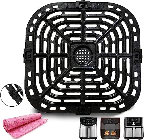 Air Fryer Grill Plate for Instants Vortex Plus 6QT Air Fryers, Upgraded Square Grill Pan Tray Replacement Parts with Rubber Feet for Instants, Non-Stick, Dishwasher Safe - Grill Parts America