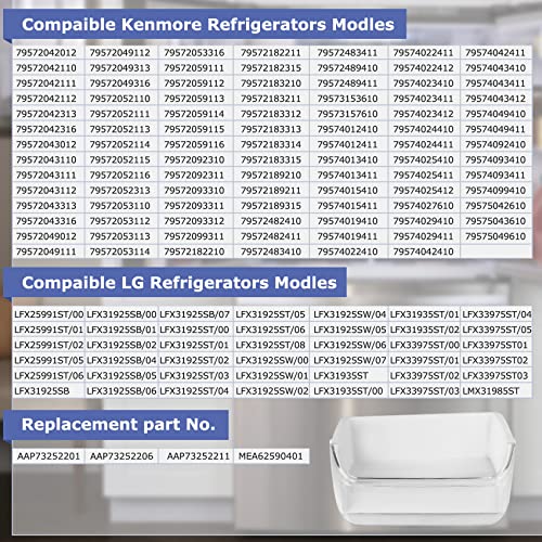 Refrigerator Door Bin AAP73252202, Replacement of the Right Refrigerator Shelf for LG, Kenmore Refrigerators, Replacing AAP73252201, AAP73252206, AAP73252211, MEA62590401, Door Shelf Bin 1 pc - Grill Parts America