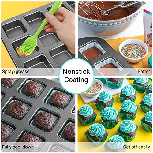 Beasea Brownie Baking Pan, 2 Set 12 Square Cavity - Kitchen Parts America