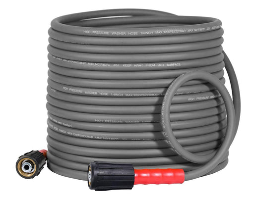 YAMATIC Super Flexible Pressure Washer Hose 50FT 1/4", Kink Resistant Power Washer Hose Replacement for Flexzilla Uberflex Ryobi Genarac Troy Bilt Honda Leak-Free M22 Fittings, 3200 PSI, Grey - Grill Parts America