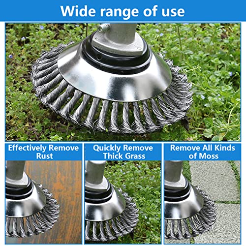 6 Inch Wire Wheel Brush Trimmer Replacement Garden Grass Weed Lawn Mower Weeding Tray with 1 Inch (25mm) Hole for Rust Removal Paving Stone Pavement Joints or Driveway - Grill Parts America