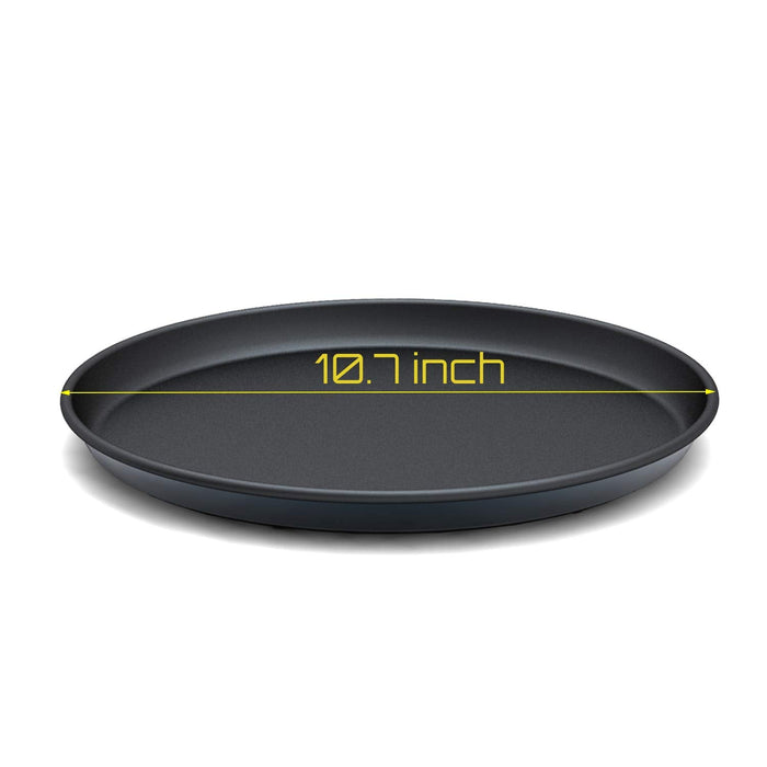 Maconee 10inch Round Metal Crisper Pan, Gray, Non-stick and Dishwasher Safe, Great for Bacon, Scram Eggs, Reheating Pizza, Fries, Frozen Hamburger Patties and more - Grill Parts America