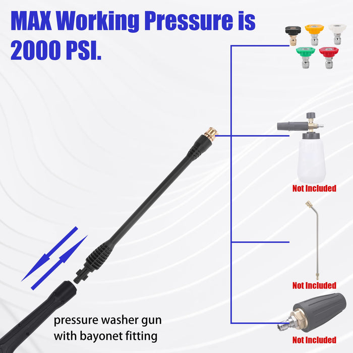 FIXFANS Pressure Washer Wand Replacement with 5 Spray Nozzles and 1 Tips Holder, Compatible with Some Ryobi, Portland, Husky Electric Pressure Washers - Grill Parts America