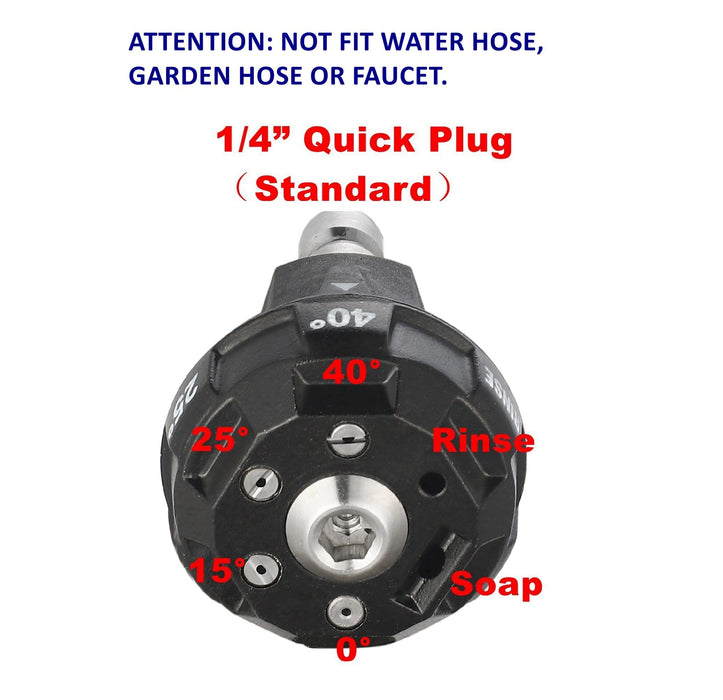 Meteor Blast 6 in 1 Quick Change over and Adjustable Pressure Washer Spray Nozzle, with 1/4in Plug Quick Connector, MAX 4000PSI for Pressure Washer - Grill Parts America