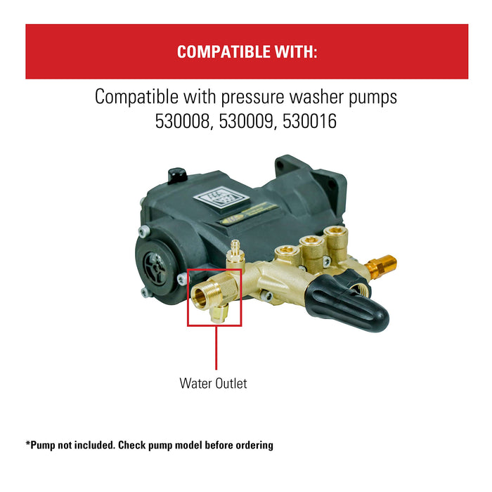 Simpson Cleaning 7106264 Replacement Water Outlet Kit for AAA Pressure Washer Pumps, Gold - Grill Parts America