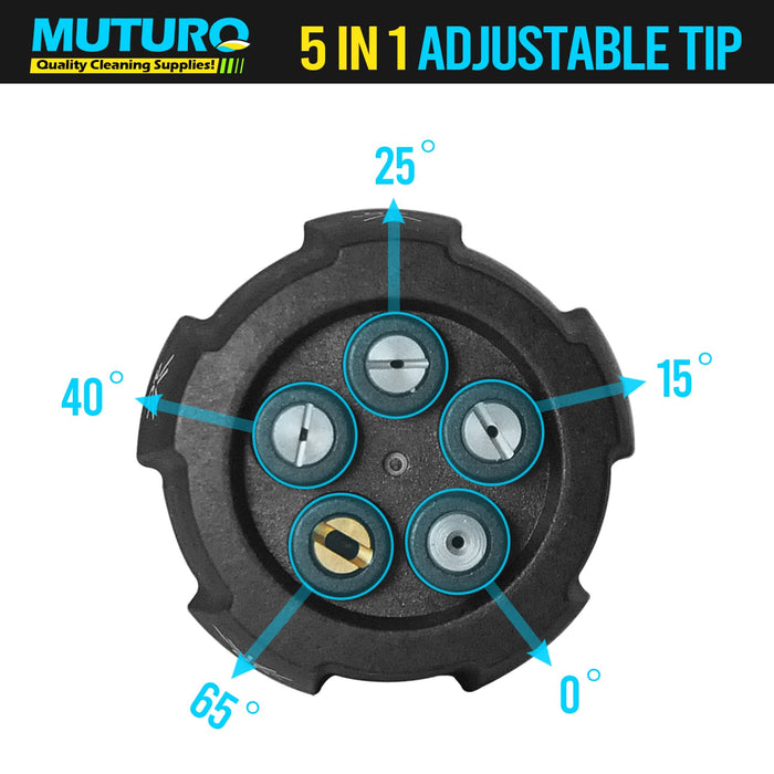 MUTURQ Pressure Washer Spray Nozzle, 5-in-1 Quick Changeover, Power washer tip with 1/4"Quick Connect,3000 PSI - Grill Parts America