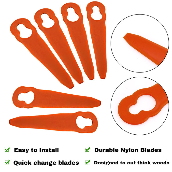 Chuancheng 48pcs Plastic String Trimmer Head Blades Replacement for Stihl PolyCut 2-2 4008 007 1000 Lawnmower Weed Eater Blades Grass Cutter Tools - Grill Parts America