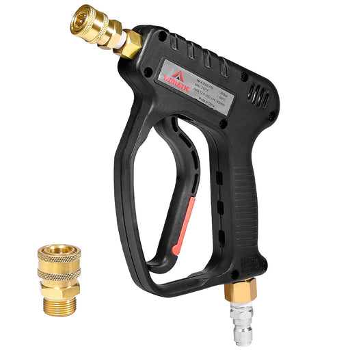 YAMATIC Short Pressure Washer Gun with Swivel, 5000 PSI Power Washer Wand Stubby Trigger Handle with 3/8" Plug & M22-14mm Male Inlet, 1/4" Quick Connect Outlet for Foam Cannon Car Wash - Grill Parts America