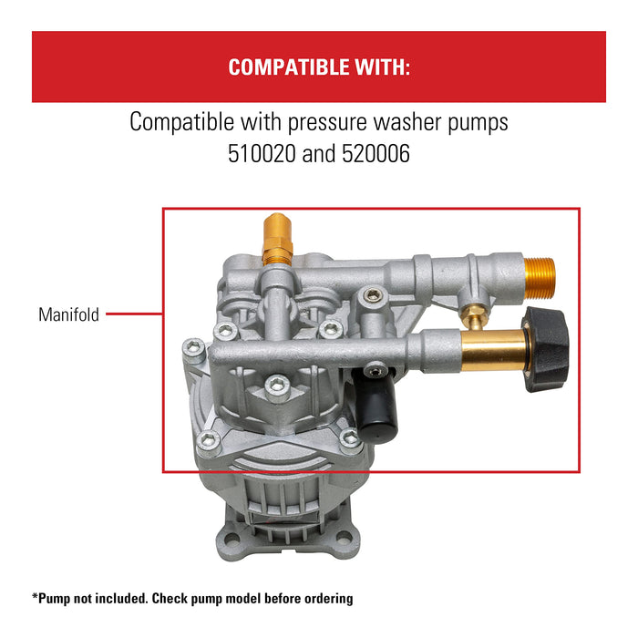 Simpson Cleaning 7108366 Manifold Replacement Kit for OEM Technologies 510020 and 520006 Axial Cam Pressure Washer Pump, Multi - Grill Parts America