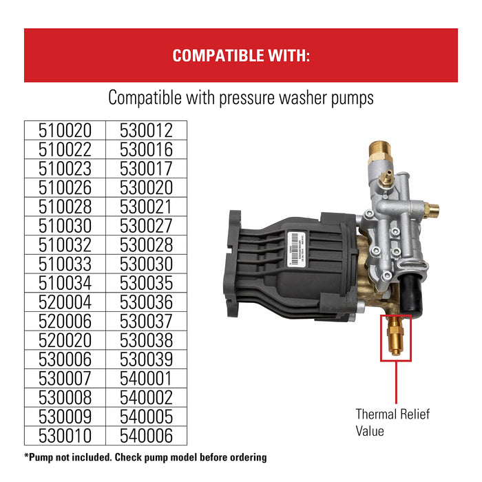 Simpson Cleaning 7101359 Thermal Relief Valve for Gas Powered Pressure Washer Pumps, Gold - Grill Parts America