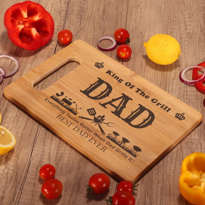 Grill Grilling Gifts for Dad, BBQ Cutting Board, King Of The Grill, Father's Day Gifts For Dad, Best Dad Ever Gift For Father - Grill Parts America