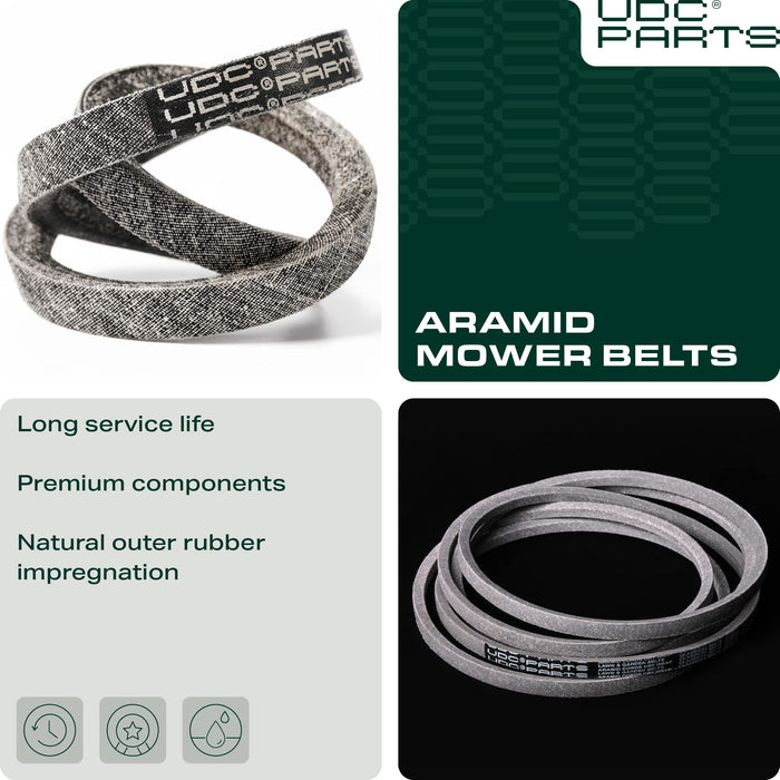UDC Parts Mower Deck Belt GX20072 / Kevlar Cord / 103.875 inches/for John Deere GY20570 L 100 130 1742 D 100 110 120 130 X 110 125 145 LA 105 L107 L108 L110 - Grill Parts America