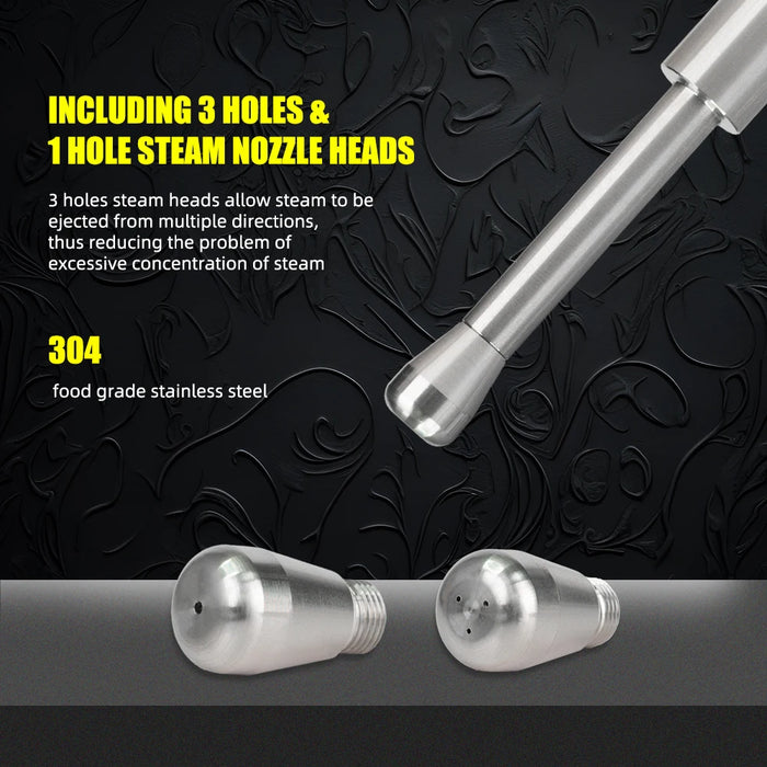 Coffee Maker Steam Nozzle Steam Wand Nozzle Stainless Steel Multiple Holes Tip Milk Foam Spout Compatible With Delonghi EC685